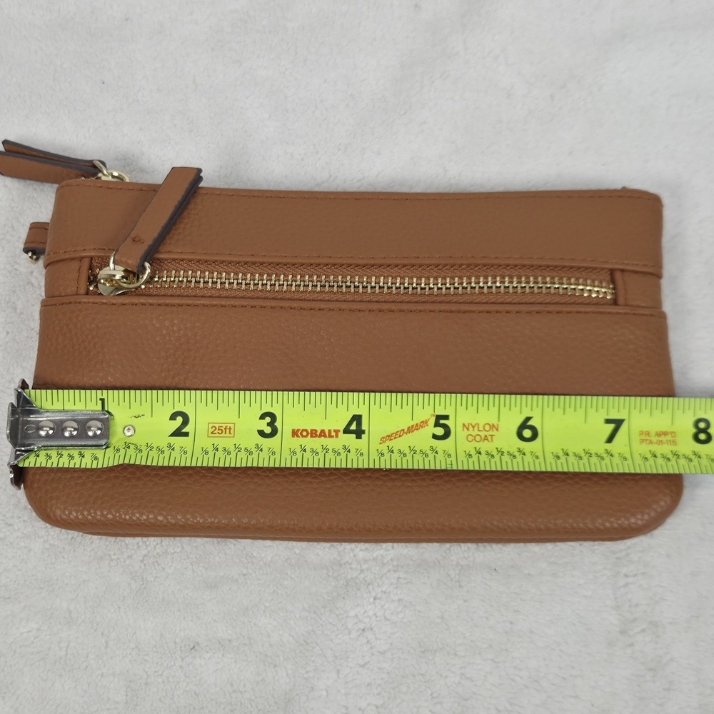 Nanette Lepore Women's Brown Pebbled Faux Leather Zipper Wallet - Picture 9 of 10